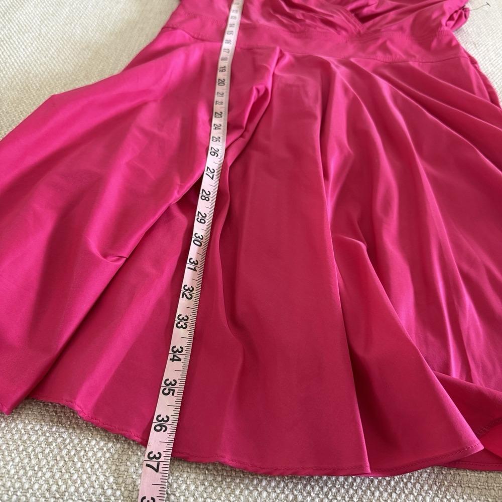 Betsey Johnson Womens Faux‎ Wrap Hot Pink Midi Dress Size 14 - Picture 13 of 13